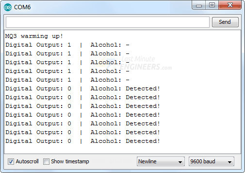 alcohol detection using digital output