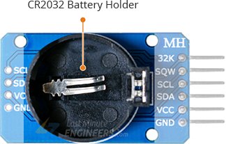 CR2032 Battery Holder on DS3231 RTC Module