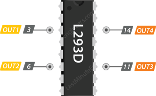 L293D Output Terminals