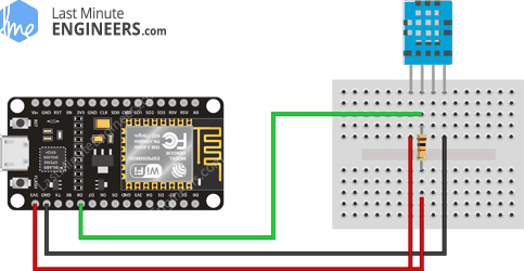 Wiring Fritzing Connecting DHT11 Temperature Humidity Sensor with ESP8266 NodeMCU