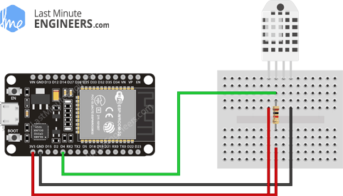 Wiring Fritzing Connecting DHT22 Temperature Humidity Sensor with ESP32