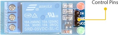 one channel relay module control pins