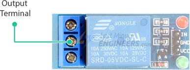 one channel relay module output terminal